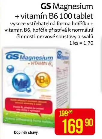 Teta GS Magnesium + vitamín B6 100 tablet nabídka