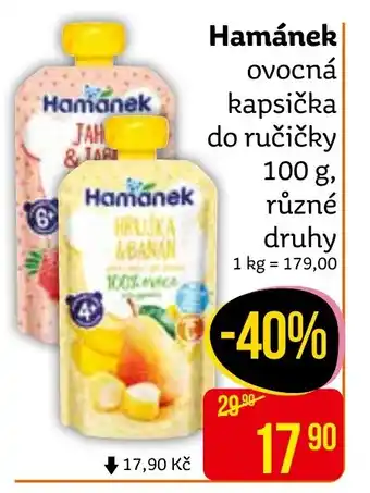 Teta Hamánek ovocná kapsička do ručičky 100 g nabídka