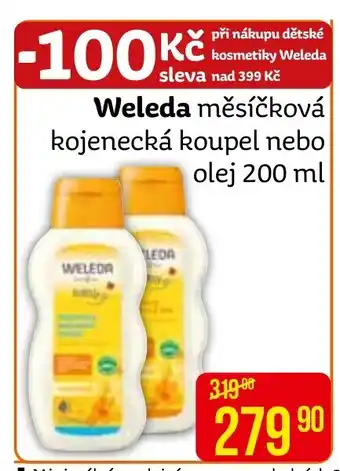 Teta Weleda měsíčková kojenecká koupel nebo olej 200 ml nabídka