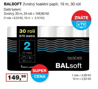 Ráj drogerie BALSOFT 2vrstvý toaletní papír, 19 m, 30 rolí nabídka