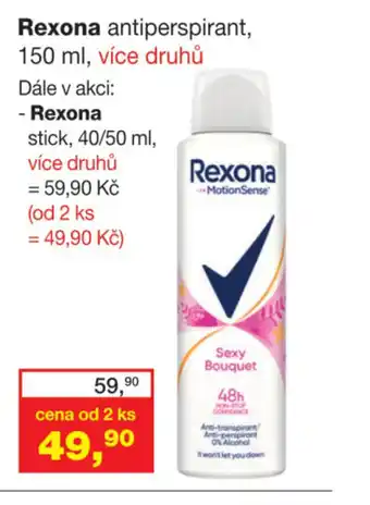 Ráj drogerie Rexona antiperspirant, 150 ml nabídka