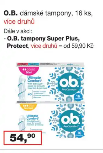 Ráj drogerie O.B. dámské tampony, 16 ks nabídka