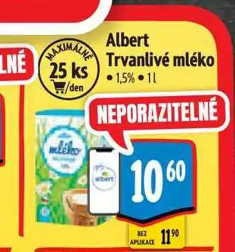 Albert Albert Trvanlivé mléko 1 l nabídka