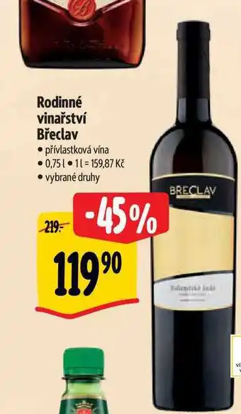 Albert Rodinné vinařství Břeclav 0,75 l nabídka