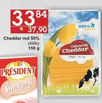 Jip Cheddar red 50% plátky, 150 g nabídka
