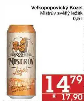 Jip Velkopopovický Kozel Mistrův světlý ležák, 0,5 l nabídka