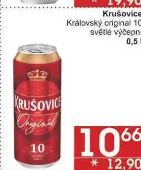 Jip Krušovice Královský original 10 světlé výčepní, 0,5 l nabídka