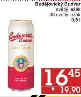 Jip Budějovický Budvar světlý ležák, 0,5 l nabídka