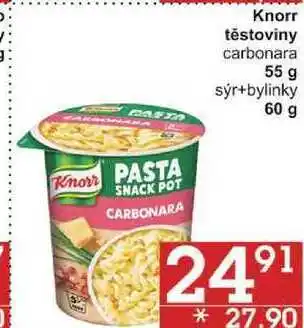 Jip Knorr těstoviny carbonara, 55 g nabídka
