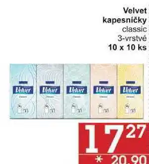 Jip Velvet kapesníčky classic 3-vrstvé, 10 x 10 ks nabídka