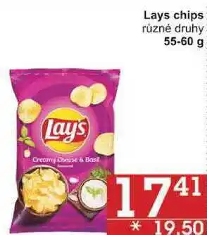 Jip Lays chips různé druhy, 55-60 g nabídka