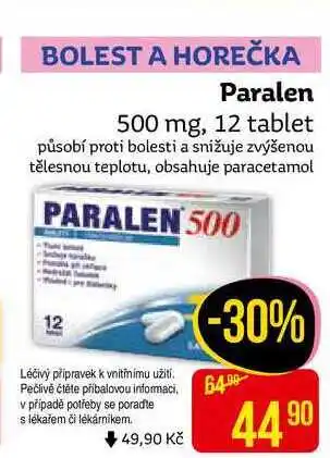 Teta BOLEST A HOREČKA Paralen 500 mg, 12 tablet nabídka