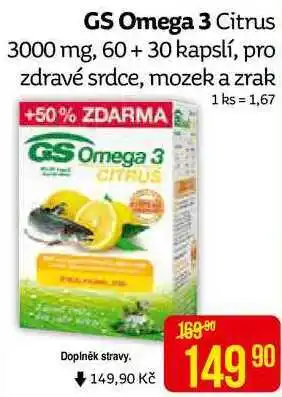 Teta GS Omega 3 Citrus 3000 mg, 60 + 30 kapslí nabídka