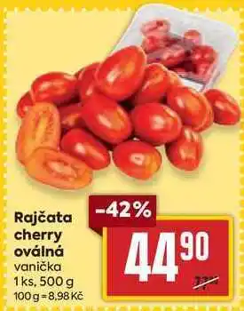 Billa Rajčata cherry oválná vanička 1ks 500 g nabídka