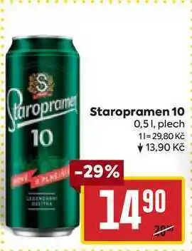 Billa Staropramen 10 0,5l plech nabídka