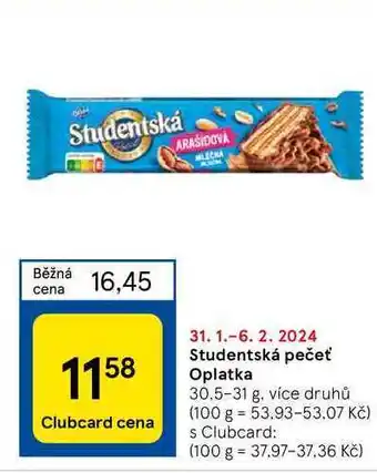 Tesco Studentská pečeť Oplatka nabídka
