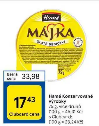Tesco Hamé Konzervované výrobky nabídka