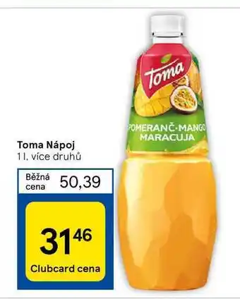 Tesco Toma Nápoj nabídka