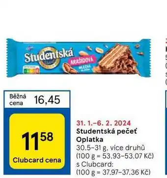 Tesco Studentská pečeť Oplatka nabídka