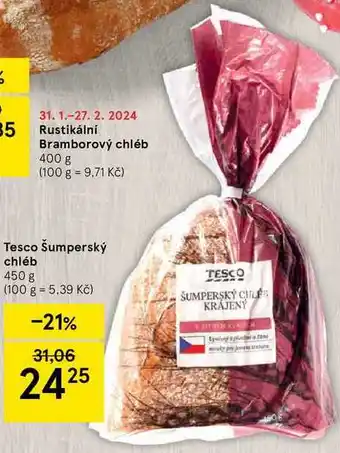 Tesco Tesco Šumperský chléb nabídka