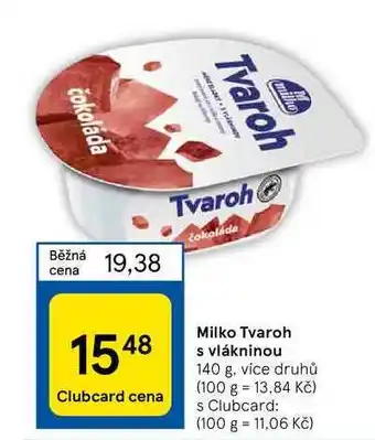 Tesco Milko Tvaroh s vlákninou nabídka