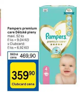 Tesco Pampers premium care Dětské pleny nabídka