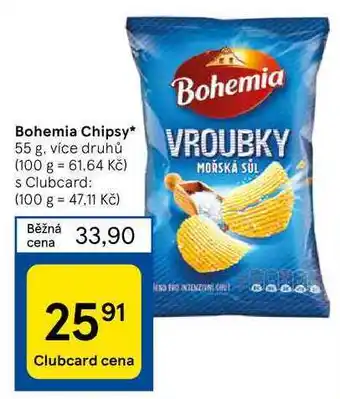 Tesco Bohemia Chipsy nabídka