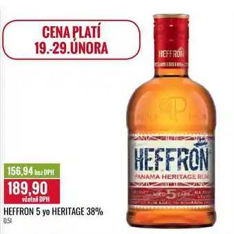 Ratio HEFFRON 5 yo HERITAGE 38% 0,5l nabídka