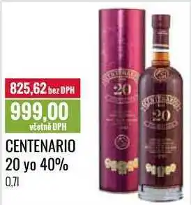 Ratio CENTENARIO 20 yo 40% 0,7l nabídka