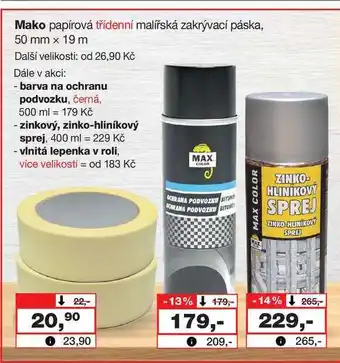 Barvy a laky drogerie Mako papírová třídenní malířská zakrývací páska, 50 mm x 19 m nabídka