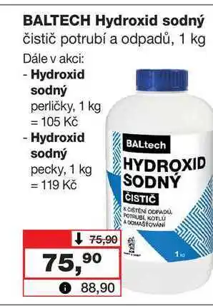 Barvy a laky drogerie BALTECH Hydroxid sodný čistič potrubí a odpadů, 1 kg nabídka