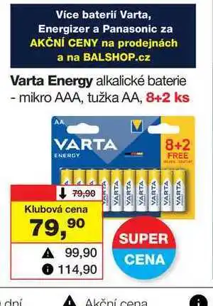 Barvy a laky drogerie Varta Energy alkalické baterie - mikro AAA, tužka AA, 8+2 ks nabídka