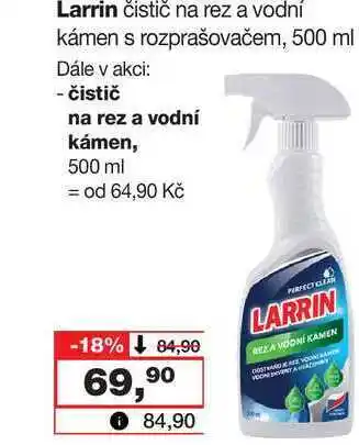 Barvy a laky drogerie Larrin čistič na rez a vodní kámen s rozprašovačem, 500 ml nabídka