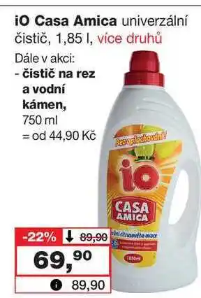 Barvy a laky drogerie iO Casa Amica univerzální čistič, 1,85l nabídka