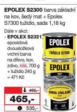 Barvy a laky drogerie EPOLEX S2300 barva základní na kov, šedý mat + Epolex S7300 tužidlo, sada 1,18 kg nabídka