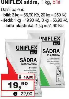 Barvy a laky drogerie UNIFLEX sádra, 1 kg, bílá nabídka