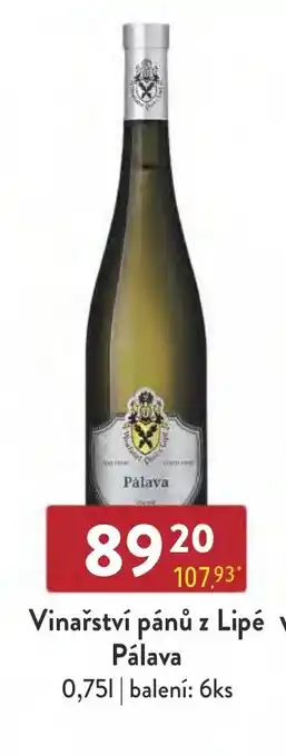 Qanto Vinařství pánů z Lipé Pálava nabídka