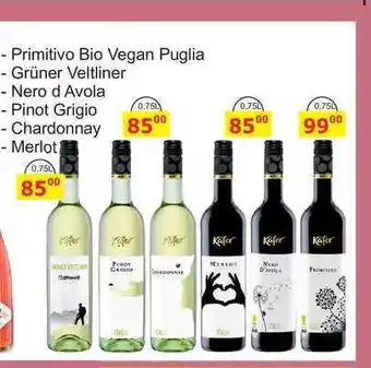 BENE Nápoje KÄFER Primitivo Bio Vegan Puglia, 0,75 l nabídka