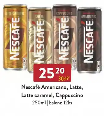 Qanto Nescafé Americano, Latte, Latte caramel, Cappuccino 250ml nabídka