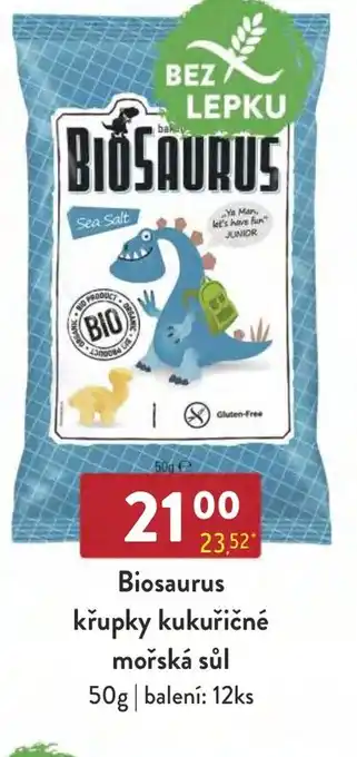 Qanto Biosaurus křupky kukuřičné mořská sůl 50g nabídka