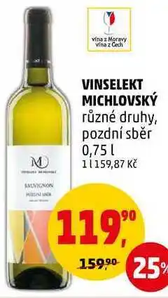 VINSELEKT MICHLOVSKÝ různé druhy, pozdní sběr, 0,75 l