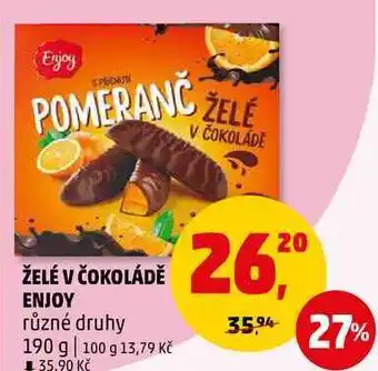 Penny Market ŽELÉ V ČOKOLÁDĚ ENJOY různé druhy, 190 g nabídka