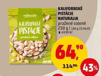 Penny Market KALIFORNSKÉ PISTÁCIE NATURALIA pražené solené, 250 g nabídka
