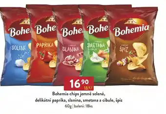 Qanto Bohemia chips jemně solené, delikátní paprika, slanina, smetana a cibule, špíz 60g nabídka