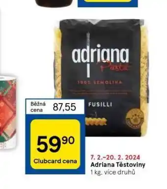 Tesco Adriana těstoviny nabídka