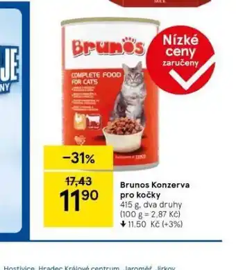 Tesco Brunos konzerva pro kočky nabídka