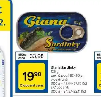 Tesco Giana sardinky nabídka