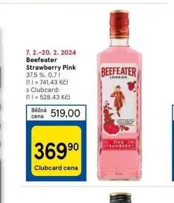 Tesco Beefeater strawberry pink nabídka