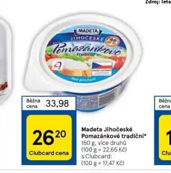 Tesco Madeta jihočeské pomazánkové tradiční nabídka