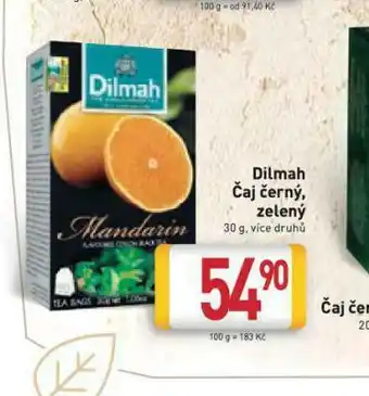 Billa Dilmah černý čaj, zelený čaj nabídka